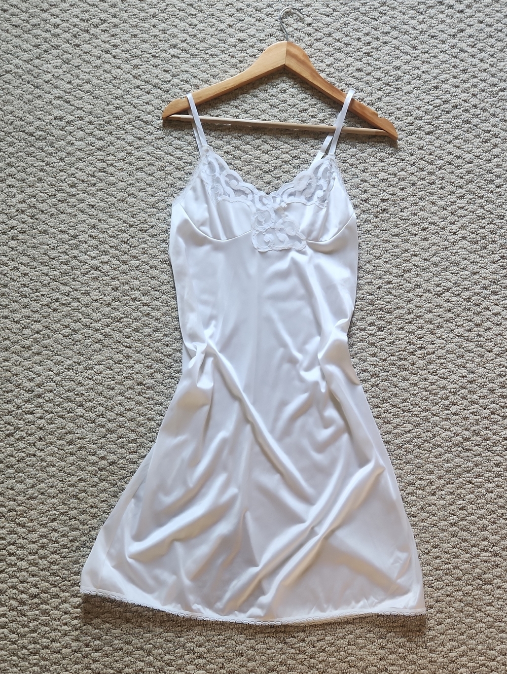 Cabernet White Lace-Trim Vintage Slip